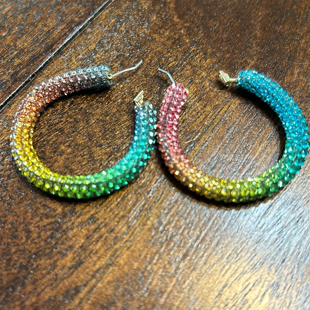 SALE!!! Betsey johnson glitter hoops